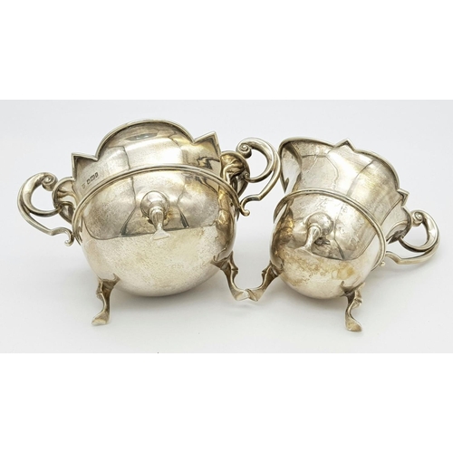 149 - An Antique Edwardian Four Piece Sterling Silver Tea and Coffee Set. Hallmarks for Sheffield 1903, 5 ... 