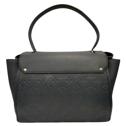 94 - A Louis Vuitton Black Monogram Empreinte Leather Top Handle Bag. Monogram-embossed black leather ext... 