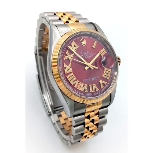 2 - A Rolex Datejust Automatic Gents Watch. Model 16233. Jubilee bracelet. Bi-metal case - 35mm. Metalli... 