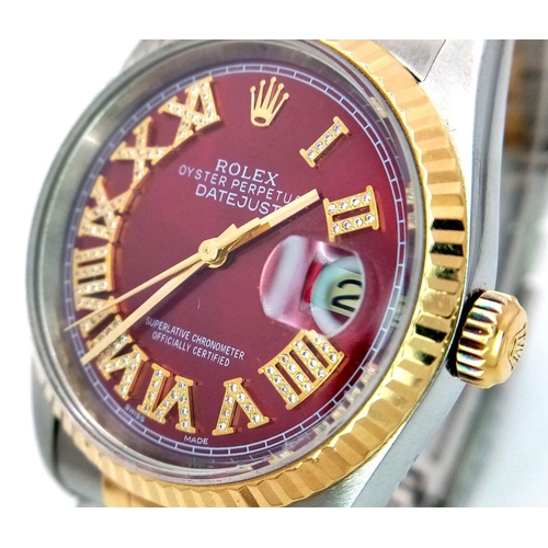 2 - A Rolex Datejust Automatic Gents Watch. Model 16233. Jubilee bracelet. Bi-metal case - 35mm. Metalli... 