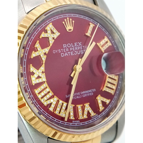 2 - A Rolex Datejust Automatic Gents Watch. Model 16233. Jubilee bracelet. Bi-metal case - 35mm. Metalli... 