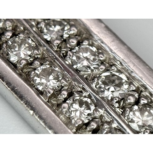 480 - A Serious 9k White Gold Diamond Encrusted Cross on a 9K White Gold Curb Chain. Cross - 7cm x 4cm. Ch... 