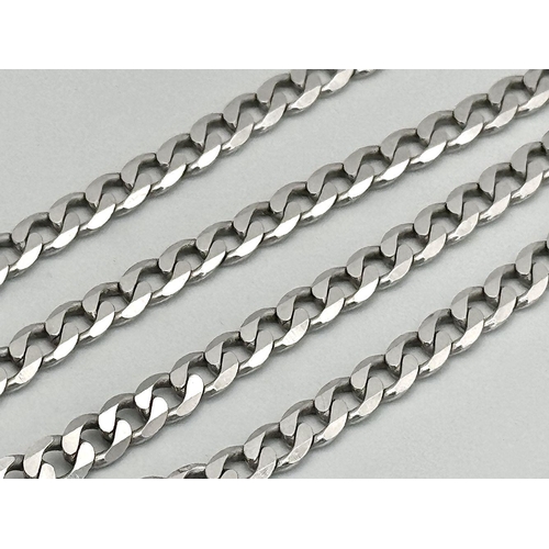 480 - A Serious 9k White Gold Diamond Encrusted Cross on a 9K White Gold Curb Chain. Cross - 7cm x 4cm. Ch... 