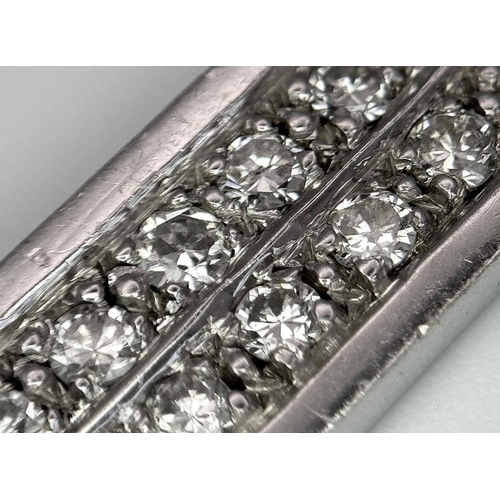 480 - A Serious 9k White Gold Diamond Encrusted Cross on a 9K White Gold Curb Chain. Cross - 7cm x 4cm. Ch... 