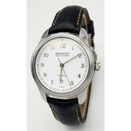 48 - A Bremont Automatic Skeleton Back Gents Watch. Black leather strap. Stainless steel case - 40mm. Whi... 