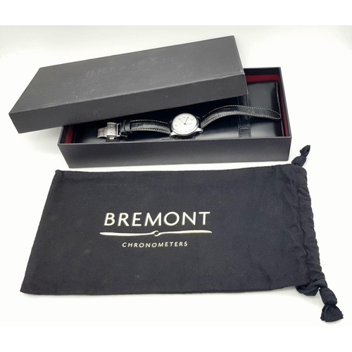 48 - A Bremont Automatic Skeleton Back Gents Watch. Black leather strap. Stainless steel case - 40mm. Whi... 