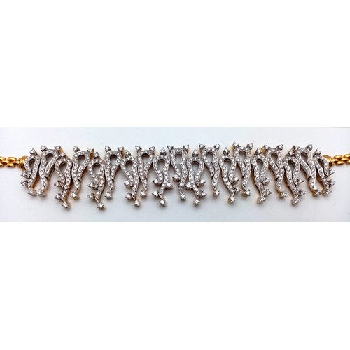 17 - A Unique Indian/Asian Made 22K Gold and Diamond Necklace. A 4ctw (approx) 414 diamond masterpiece wi... 