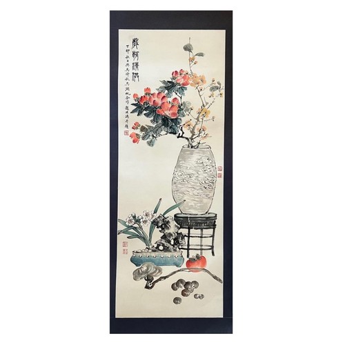 25 - Tributes to Spring - Chinese Ink and Watercolour on Paper. A collaboration of Wu Hufan (1894-1968) -... 