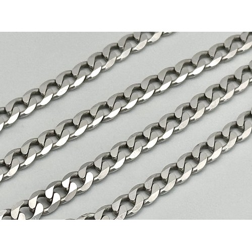 613 - A Serious 9k White Gold Diamond Encrusted Cross on a 9K White Gold Curb Chain. Cross - 7cm x 4cm. Ch... 