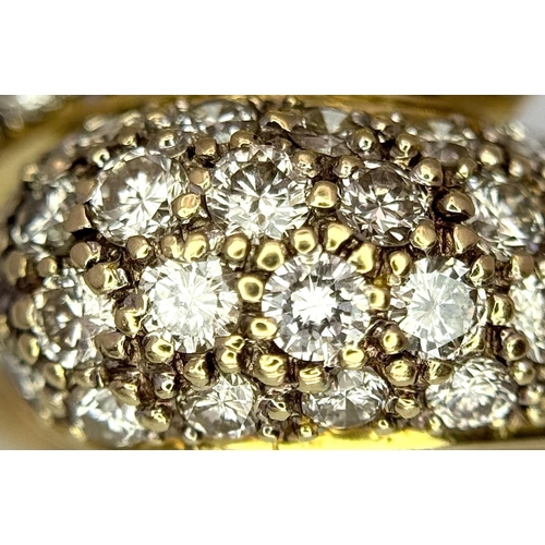 156 - An 18K Yellow Gold Diamond Wrap Ring. 1.50ctw round brilliant cut natural diamonds - colour I - J, c... 