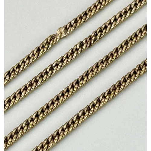 15 - A Vintage 9K Yellow Gold Rope Length Chain with Albert Clasp. 156cm length. A couple of minor repair... 