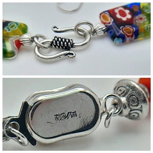 182 - Two vintage and very collectable Murano glass necklace and earrings sets:
One is a very rare matt or... 