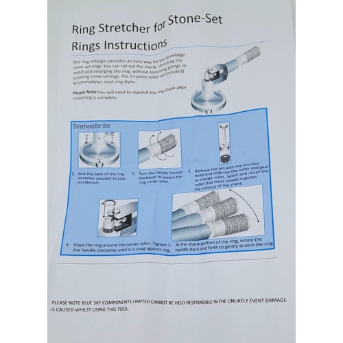 189 - A professional jeweller’s tool: A Ring Stretcher with 17 dies. Perfect for all band and stone set ri... 
