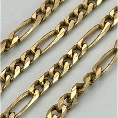 22 - A Vintage 9K Yellow Gold Figaro Link Chain. 54cm. 12.9g weight.