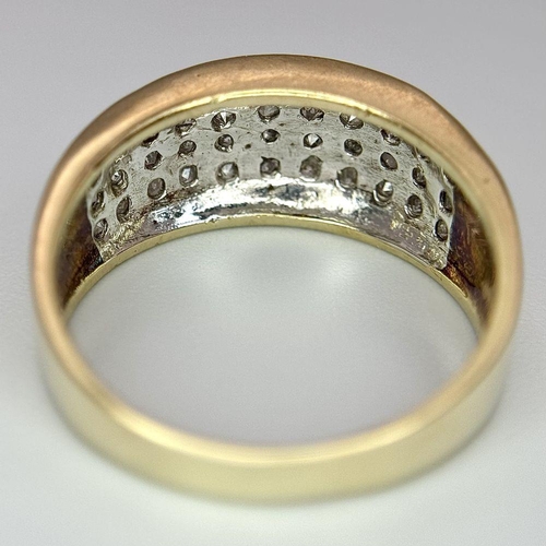 228 - A 9K YELLOW GOLD DIAMOND SET RING. 0.50CTW. 3.6G. SIZE M. SP3004.