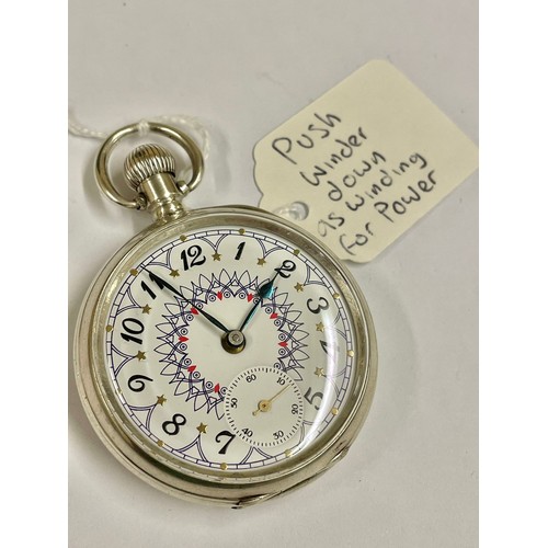 1 - Vintage gents silver Rolex pocket watch , custom dial , Working