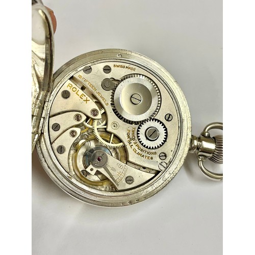 1 - Vintage gents silver Rolex pocket watch , custom dial , Working