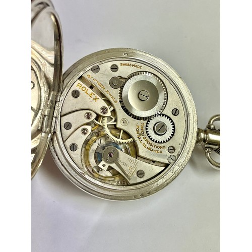 1 - Vintage gents silver Rolex pocket watch , custom dial , Working