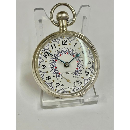 1 - Vintage gents silver Rolex pocket watch , custom dial , Working