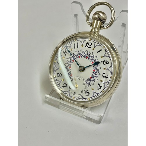 1 - Vintage gents silver Rolex pocket watch , custom dial , Working