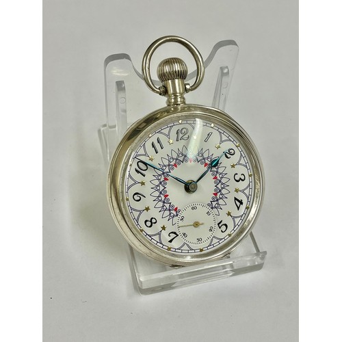 1 - Vintage gents silver Rolex pocket watch , custom dial , Working