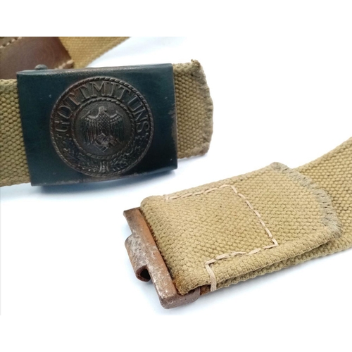 180 - A 1940 Dated German Africa Corps Belt & Buckle. Maker: J.F.S FOR Josef Feix Sohne, Gablonz.