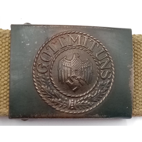 180 - A 1940 Dated German Africa Corps Belt & Buckle. Maker: J.F.S FOR Josef Feix Sohne, Gablonz.