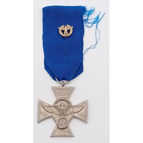 229 - A 3rd Reich Police 18 Year Loyal Service Medal and stick pin