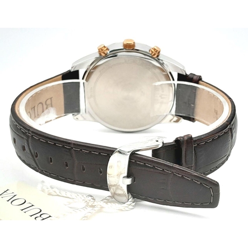 240 - An Men’s Bulova Chronograph Watch Model 98A142. 41mm Case. Full Working Order. Complete with Box, Ta... 