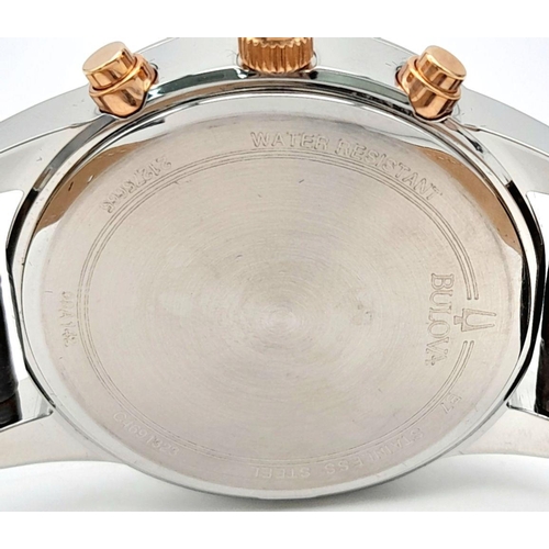 240 - An Men’s Bulova Chronograph Watch Model 98A142. 41mm Case. Full Working Order. Complete with Box, Ta... 