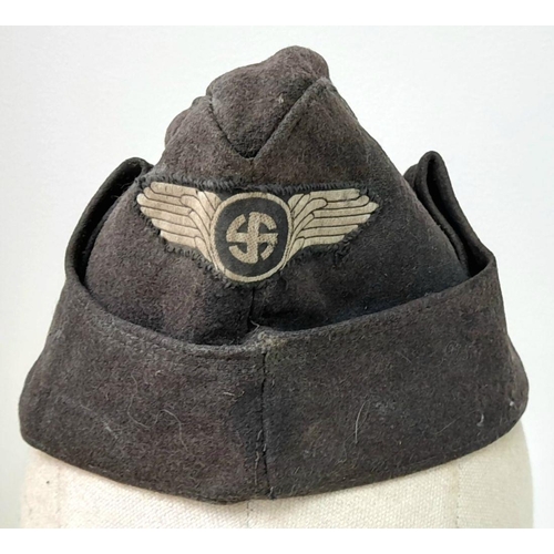 6 - A WW2 Danish Germanische SS Schalburgkorps Side Cap with rare bevo badge. A Danish cellar find with ... 