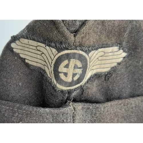 6 - A WW2 Danish Germanische SS Schalburgkorps Side Cap with rare bevo badge. A Danish cellar find with ... 