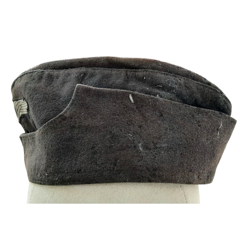 6 - A WW2 Danish Germanische SS Schalburgkorps Side Cap with rare bevo badge. A Danish cellar find with ... 