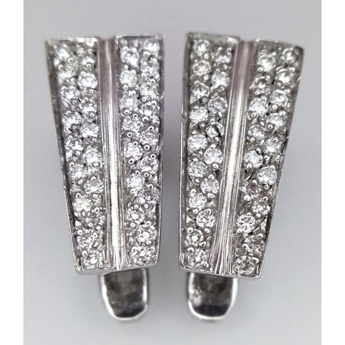 96 - A PAIR OF 18K WHITE GOLD DIAMOND SET EARRINGS 0.40CT, 5.7G TOTAL WEIGHT.

ref: SC 3059