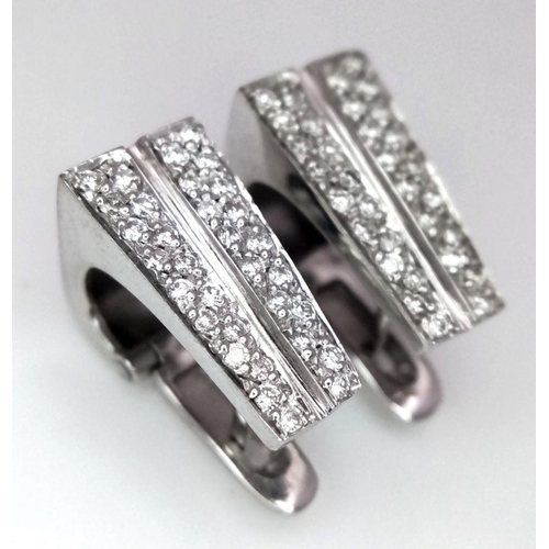 96 - A PAIR OF 18K WHITE GOLD DIAMOND SET EARRINGS 0.40CT, 5.7G TOTAL WEIGHT.

ref: SC 3059