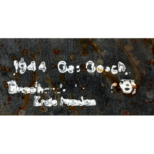 236 - A 1944 Dated German Enamel Sign. THOSE WHO PLUNDER WILL BE SHOT” This is an original sign with smoot... 