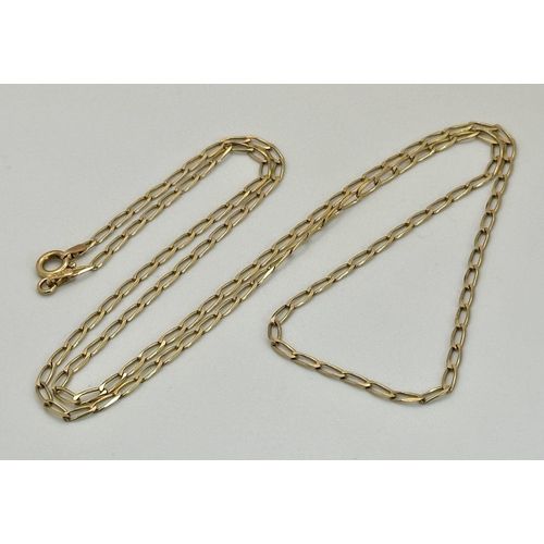 239 - A 9K GOLD INTRLINK NECK CHAIN .   4.2gms     60cms