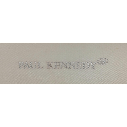 111 - Genuine Paul Kennedy hallmarked SILVER TENNIS BRACELET.Having Single and Tramline double row of Zirc... 