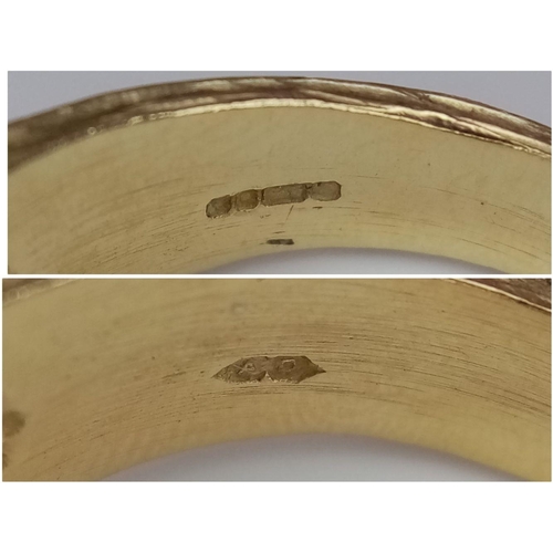 218 - A 9K Chunky Initialled Gents Ring. If you have the initials MW, it's your lucky day. Size Y. 13.2g w... 