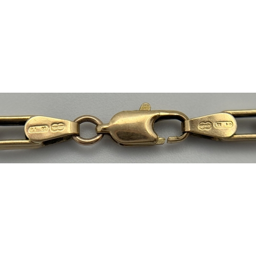 225 - A 9K Yellow Gold Venetian Link Bracelet. 18cm. 3.5g weight.