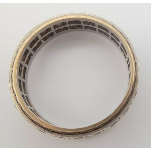 230 - Impressive and unusual 9 carat GOLD DOUBLE ROW ETERNITY RING. Full UK hallmark. Complete with Jewell... 