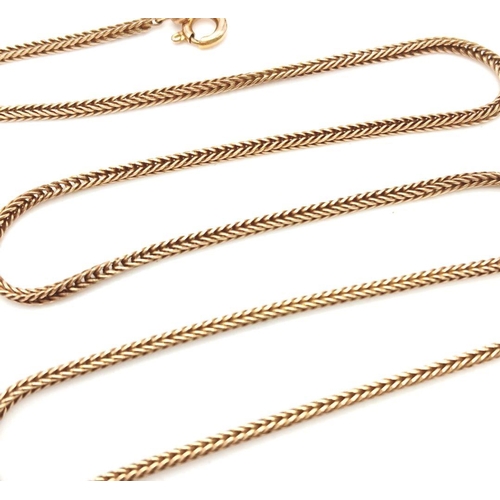 35 - Classic 9 carat GOLD BOX CHAIN NECKLACE. Full UK hallmark. 4.4 grams. 40 cm.