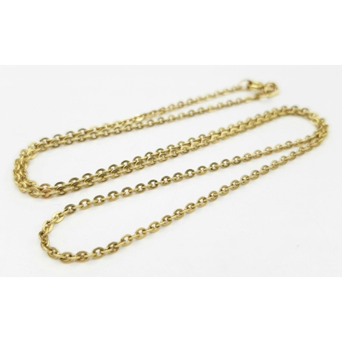 63 - Classic  9 carat GOLD CIRCULAR LINK CHAIN NECKLACE. Fully hallmarked. 3.5 grams. 45 cm. Please see p... 