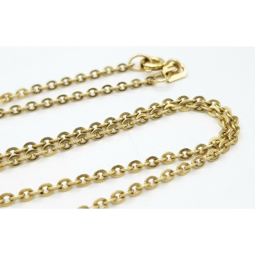 63 - Classic  9 carat GOLD CIRCULAR LINK CHAIN NECKLACE. Fully hallmarked. 3.5 grams. 45 cm. Please see p... 