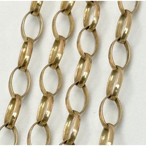 86 - A 9K Yellow Gold Belcher Link Chain. 76cm length. 7g weight.