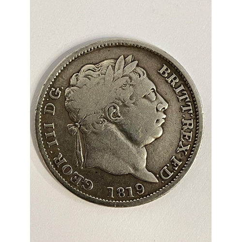 188 - 1819 GEORGE III SILVER SHILLING. very fine/ extra Fine condition.