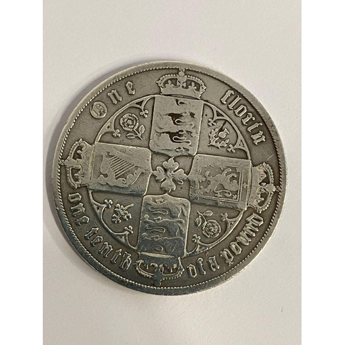 202 - 1879 GOTHIC SILVER FLORIN. Fine condition. Please see pictures.