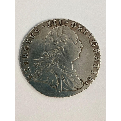 237 - 1787 GEORGE III SILVER SIXPENCE with SEMEE of HEARTS. Condition extremely fine. Rare find  in this c... 