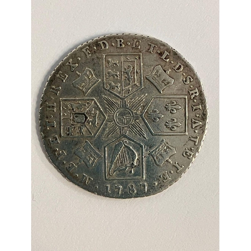 237 - 1787 GEORGE III SILVER SIXPENCE with SEMEE of HEARTS. Condition extremely fine. Rare find  in this c... 