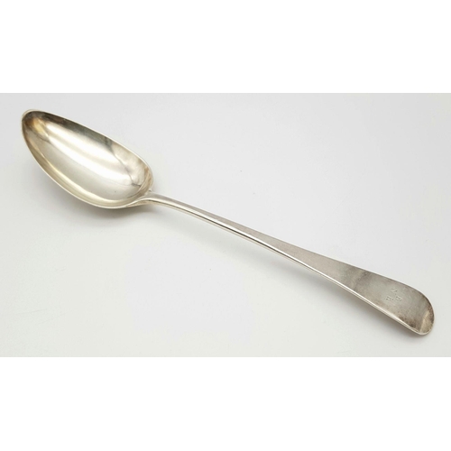 595 - Antique GEORGE III SILVER TABLESPOON. ‘Old English’  Shape. Clear hallmark for Stephen Adams, London... 